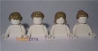 4x Lego Dark Tan Female Hair Pieces NEW