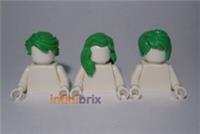 3x Lego Bright Green Male / Female Hair Pieces NEW