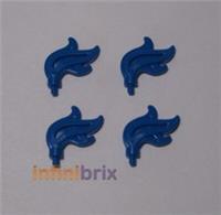 4x Lego Feather Plumes 28661 / 64647 Blue for Minifigure Knight Helmets NEW