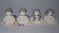 4x Lego Light Grey Female Hair Pieces NEW