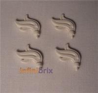 4x Lego Feather Plumes 28661 / 64647 White for Minifigure Knight Helmets NEW