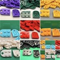 LEGO 2 x 3 Plate, Heart Shapes, Red, Black, Yellow, Purple, Dark Green, White