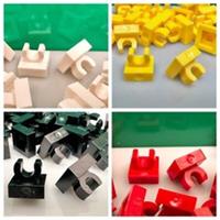 LEGO Tile 1 x 1 With Clip, 2555, 12825, Red, Black, Yellow, White, 30 Pieces