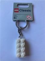 LEGO 852100 2X4 WHITE CLASSIC KEY CHAIN BRAND NEW KEYRING