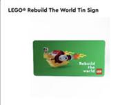 Lego VIP Exclusive RETRO TIN SIGN "LEGO REBUILD THE WORLD"