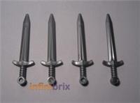 4x Lego Long Swords 66964 Silver Greatsword NEW 6295400