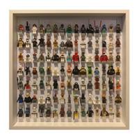 Lego Plain - Large 105 Minifigure Display Frame Case - Frame/Brick Colour Opts