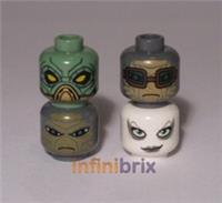 4x Lego Star Wars Bounty Hunter Heads, Embo, Hondo, Shahan, Aurra Sing lot209
