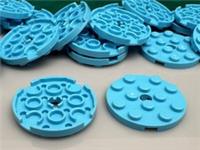 LEGO Plate, 4 x 4 Round With Hole & Snapstud From Fairground 41456, 10 Pieces