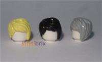 3x Lego Hair 37823 Light Yellow, Black, Light Grey Female NEW