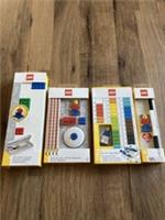 Lego ORIGINAL PENCIL BOX/STATIONERY SET/BLACK GEL PEN/BUILDABLE RULER(+ FIGURES)