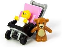 LEGO City Minifigure - LEGO Family Minifigure Baby Infant in Stroller with Teddy