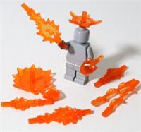 Opened LEGO Marvel Power Burst Trans-Orange Minifigure Weapons Pack Superheroes