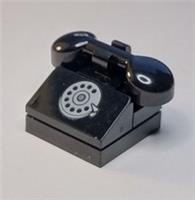 Lego - Retro Trad Black House Office Landline Rotary Dial Phone -NEW Custom #213