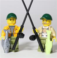 LEGO City Fisherman Angler Minifigure x2 Fishing Sport Genuine LEGO Parts
