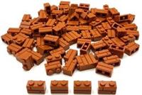 Lego 1x2 Dark Orange Masonry Bricks - 100pcs (98283) New