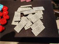 20x lego 2x4 tile Part 87079 Brand New Light Bluish Grey Printed Star Wars 75421