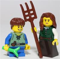 LEGO Peasant Mum Kid Minifigure Bundle Medieval Castle Knights NEW Genuine Parts