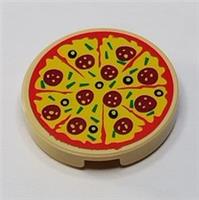 Lego Printed Tiles - 2x2 Round Pizza - ID 14769 29629 - NEW