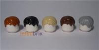 5x Lego Hair 62810 Dark Orange, Black, Tan, Reddish Brown, Light Grey Male NEW