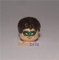 Lego Green Lantern Head + Hair piece from set 76025 for Super Heroes Minifigure