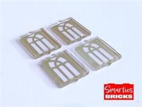 4 x Lego Glass Window 1x2x2 For Hogwarts Castle P/N 60601pb017 NEW