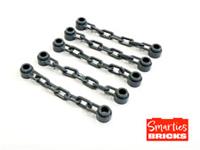 5 x Lego DARK BLUISH GREY Chain 5 Links P/N 92338 NEW