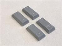 4 x Lego Ingot / Bar - Light Bluish Grey - P/N 99563 NEW