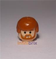 Lego Obi-Wan Kenobi Pilot Head + Hair from set 7283 + 7661 for Star Wars NEW