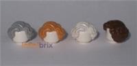 4x Lego Hair 11256 / 34283 Light Grey, Light Nougat, White, Brown Female NEW