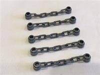 5 x Lego FLAT SILVER Chain 5 Links P/N 92338 NEW