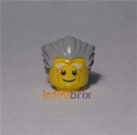 Lego Ed Walker Head + Hair Grey from set 70614 for Ninjago NEW