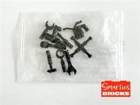 9 x Lego Minifigure Black Tool Set P/N 11402 NEW In Sealed Pack