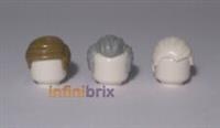 3x Lego Hair - Director Orson Krennic, Grand Moff Tarkin, Wullf Yularen lot012