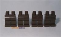 4x Lego Plain Legs Dark Brown for Minifigures NEW