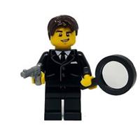 Genuine LEGO British Secret Agent Minifigure With Gun Pistol & Spy Glass Gift