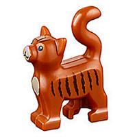 Genuine LEGO Pet Cat Animal Minifigure Striped Orange Standing 13786pb02