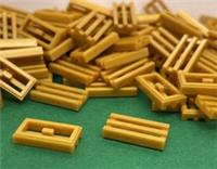 LEGO Tile Grille With Bottom Grove, Floor, 1 x 2 Gold No. 2412, 30244, 30 Pieces