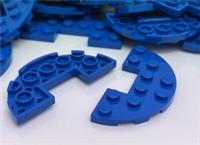LEGO Plate Half Circle 3 x 6 With 1 x 2 Cutout, Blue, No. 18646, 10 Pieces