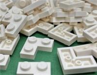 LEGO Plate, 2 x 2 Flat Corner Plate, White, Part No. 2420, 63325 / 25 Pieces