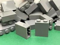 LEGO Brick, 1 x 2 x 2 With Inside Stud Holder, Dark Grey, No. 3245, 8 Pieces