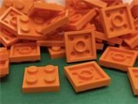 LEGO Plate, 2 x 2 Flat Plate, Orange, Part No. 3022, 94148 / 25 Pieces