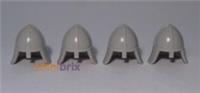 4x Lego Knight Helmets 3844 Light Grey (Nose Protector) for Castle NEW 4211827