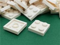 LEGO Plate, 2 x 2 Flat Plate, White, Part No. 3022, 94148 / 25 Pieces