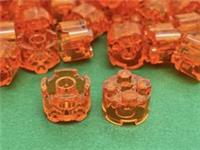 LEGO Brick, Round, 2 x 2 Transparent Orange, No. 3941, 6116, 6143 / 10 Pieces