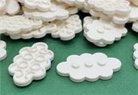 LEGO Plate, Cloud Design, 3 x 5, Sky, Rain, Snow, White No. 35470 / 4 Pieces