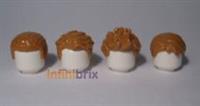 4x Lego Nougat Male Hair Pieces NEW
