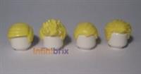 4x Lego Light Yellow Male Hair Pieces NEW