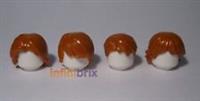 4x Lego Dark Orange Male Hair Pieces NEW