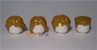 4x Lego Pearl Gold Male Hair Pieces NEW